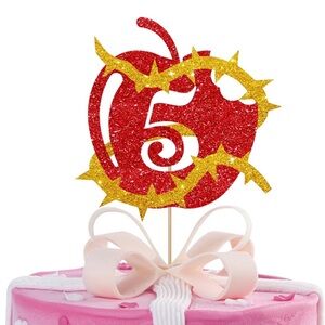 Decedents Apple 5 years old cake topper